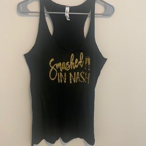 Smashed in Nash black Bachelorette Racerback Tank top Size L